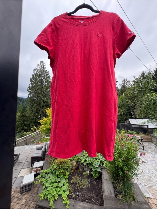 Champion Dresses & Skirts - Champion Bright Red Short-Sleeve Tee Dress with Logo